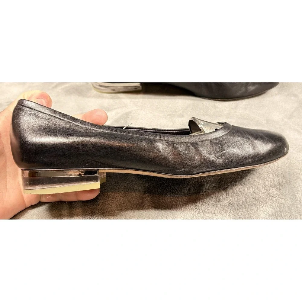 Vaneli Purple Collection Shoes Womens Size 9 Black Leather‎ Ballet Flats
